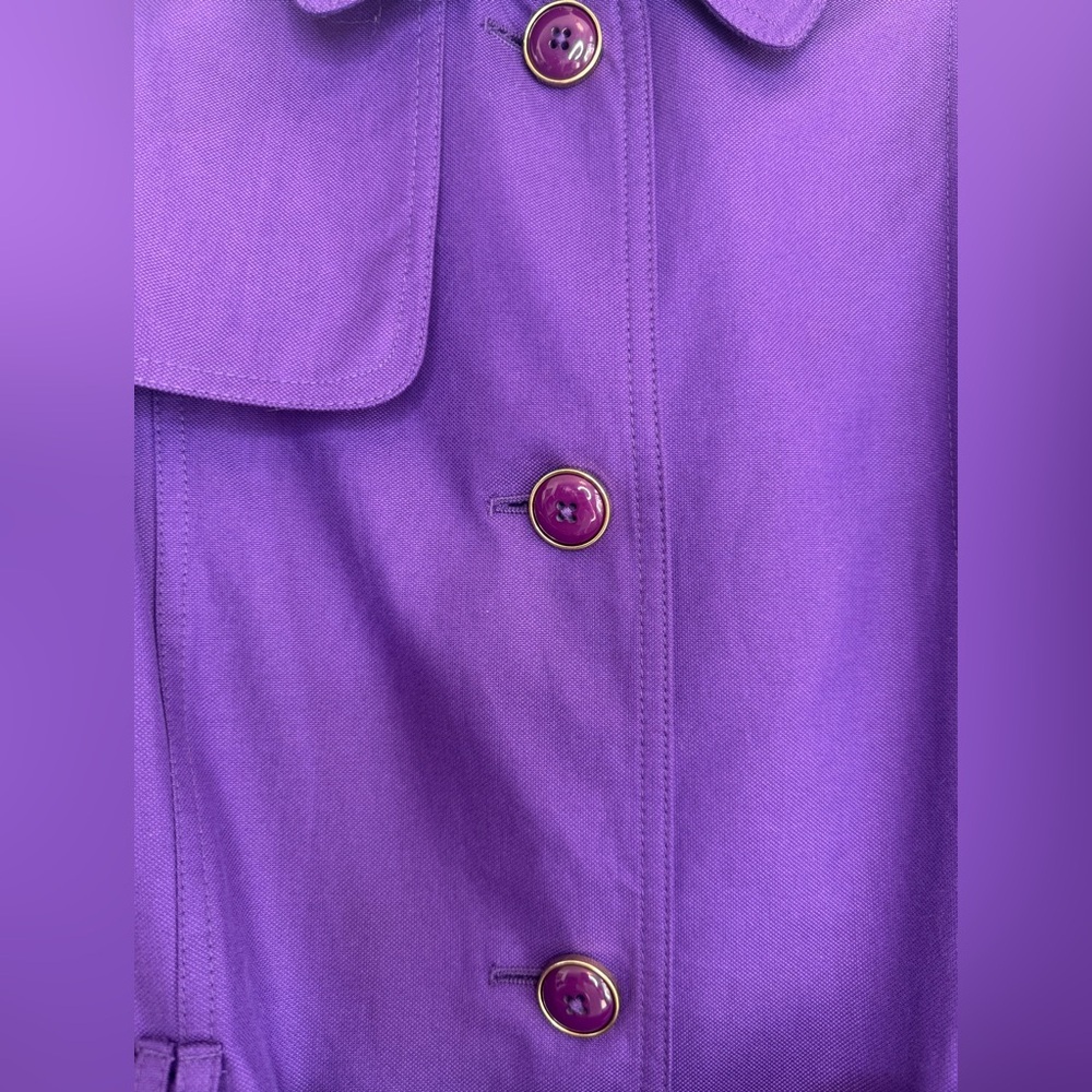NEW Banana Republic Violet Purple Trench Coat - Picture 4 of 15